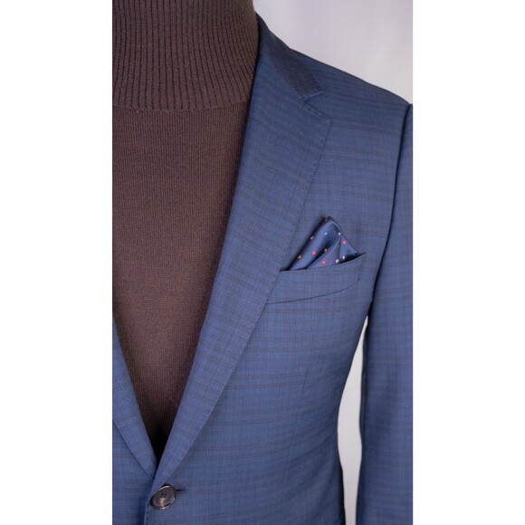 Hugo Boss The JAMES Blazer Sport Coat 2-Button Casual Jacket 36R Wool Check Blue - Picture 4 of 15